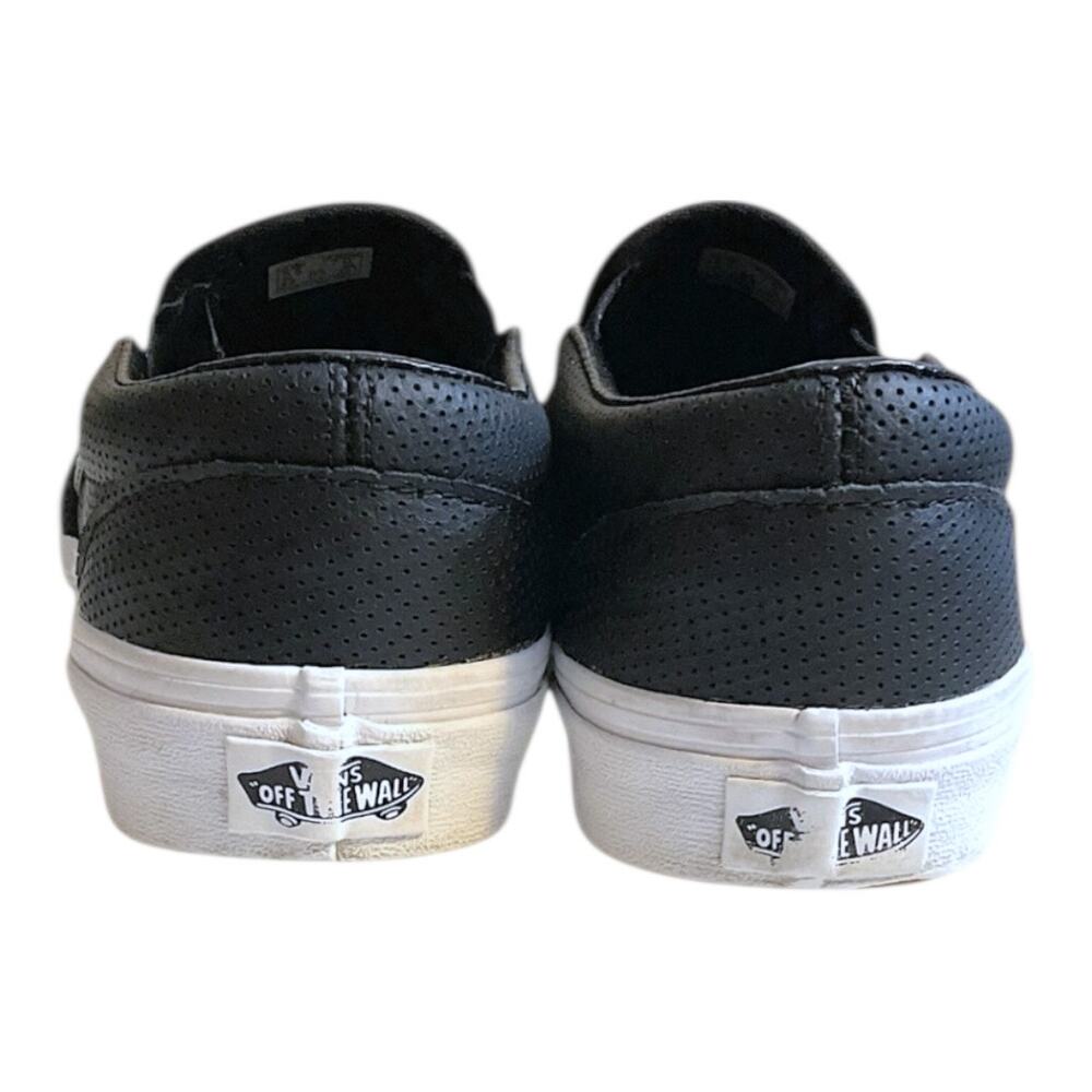 Vans Sneakers Men 5.5/Women 7 Black Off The Wall Perforated Leather Travel Shoes - Picture 8 of 13
